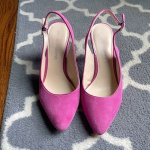 Franco Sarto hot pink suede slingback heels size 9